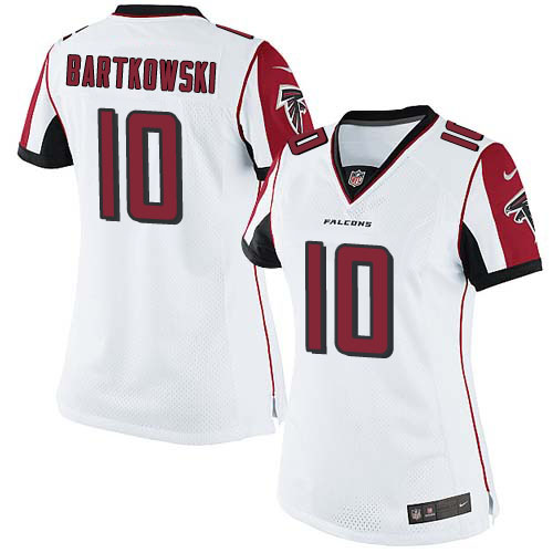 Women's Limited Steve Bartkowski Nike Jersey White Road - #10 NFL Atlanta Falcons